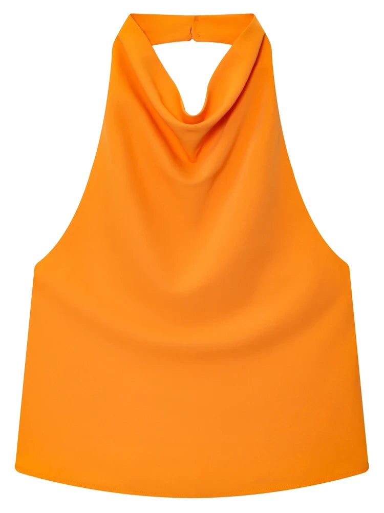 Satin Halter Corset Tank