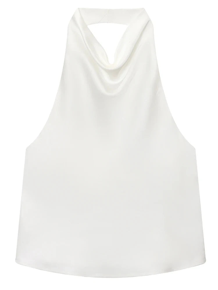 Satin Halter Corset Tank