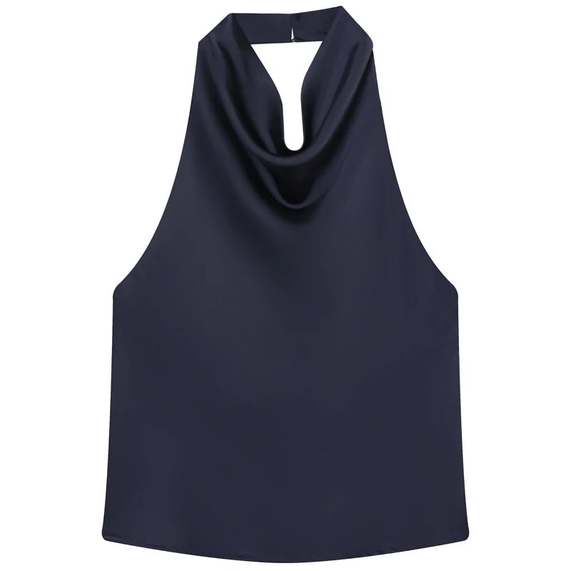 Satin Halter Corset Tank